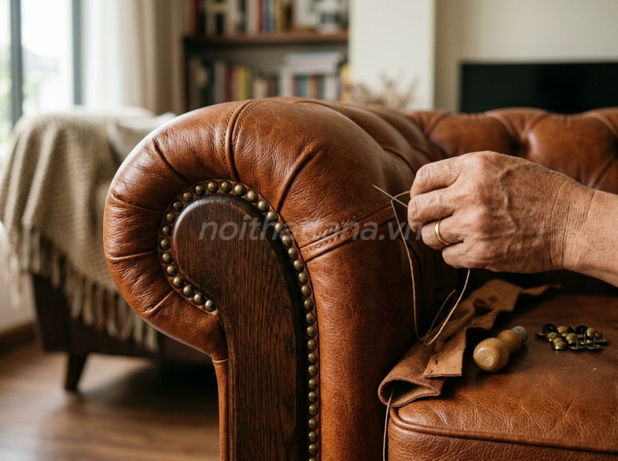 bọc sofa da tại nhà