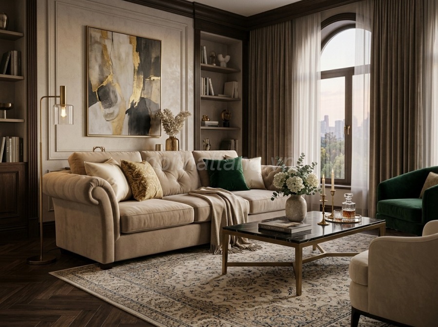 Sofa màu be đẹp, thanh lịch cho phòng khách hiện đại 1 Sofa màu be