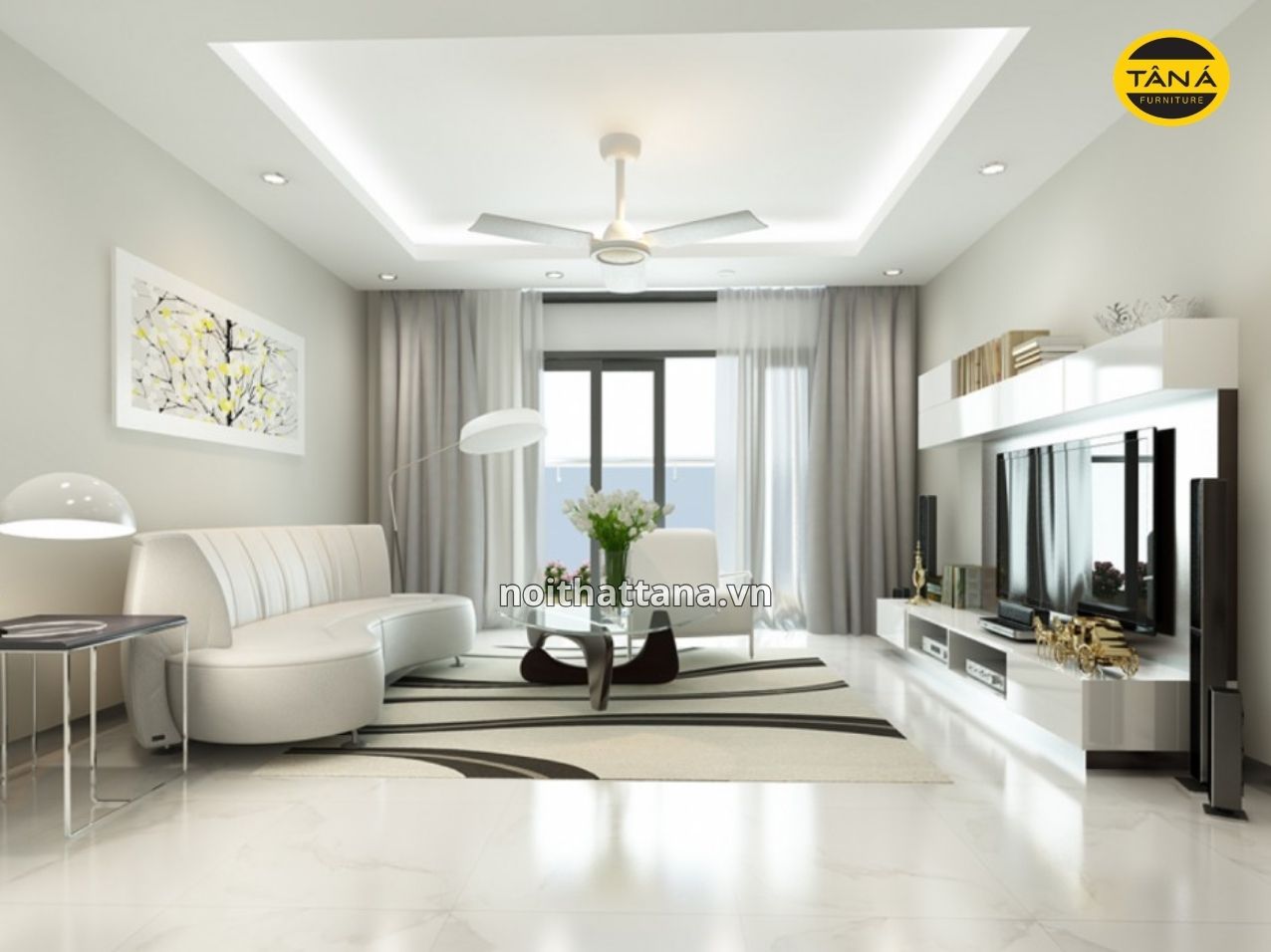 màu trắng làm màu chủ đạo