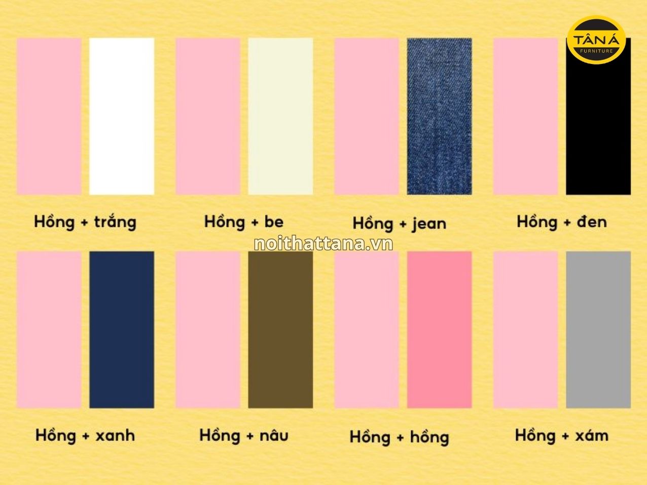 Màu hồng phối với màu gì đẹp?