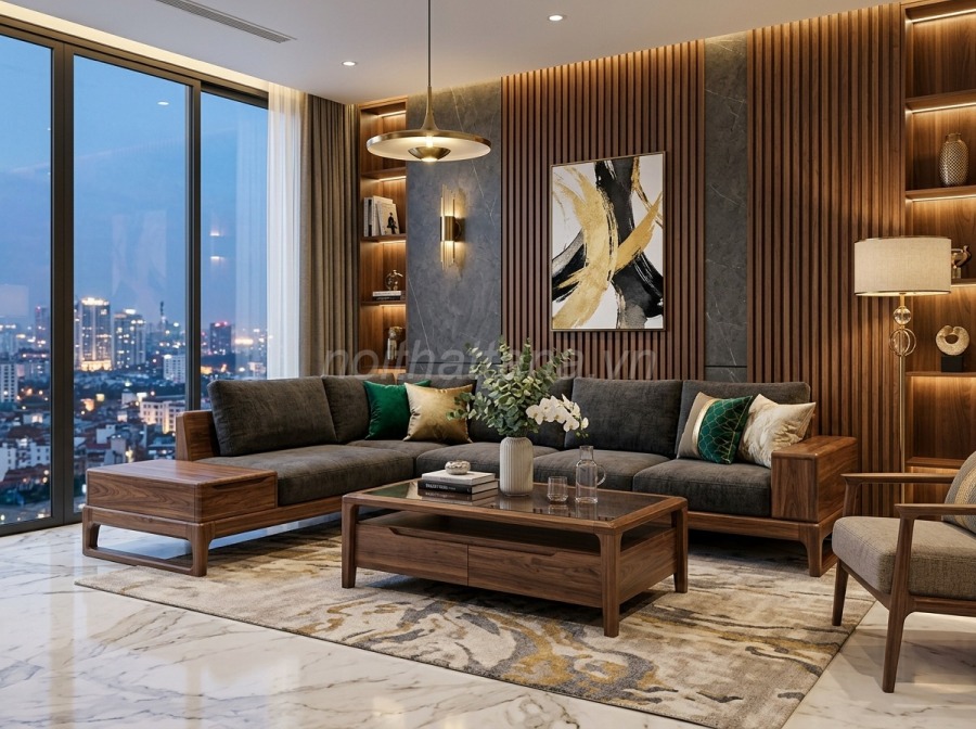 sofa gỗ hiện đại 
