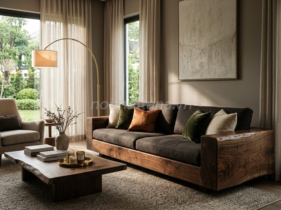 Thông số kích thước sofa gỗ nguyên khối