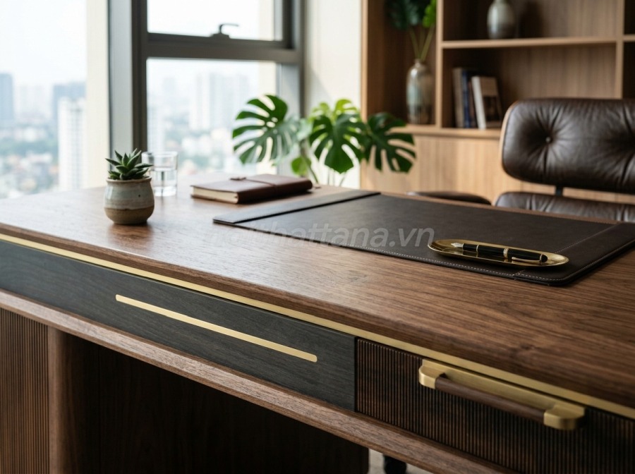 Chất liệu phổ biến trong thiết kế bàn giám đốc cao cấp