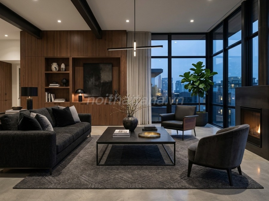 Bàn Màu Đen Sang Trọng, Hiện Đại – Bí Quyết Phối Nội Thất 3 chất liệu bàn màu đen sang trọng