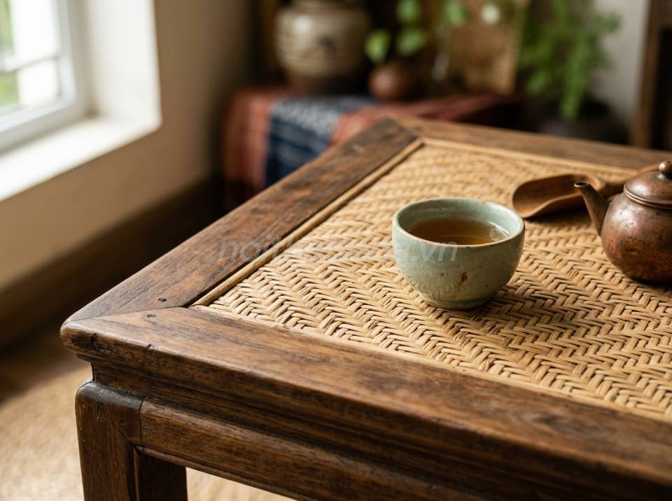 Bàn uống nước mặt kính thanh thoát