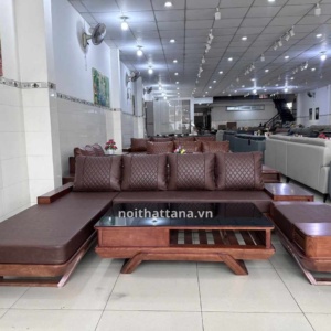 SOFA GỖ SỒI DA HÀN QUỐC GS102 HIỆN ĐẠI