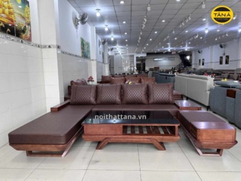SOFA GỖ SỒI DA HÀN QUỐC GS102 HIỆN ĐẠI