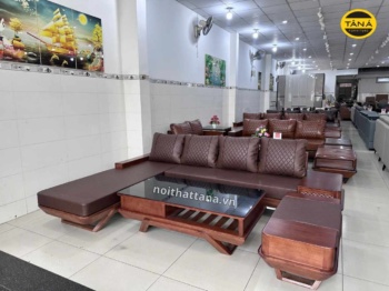 SOFA GỖ SỒI DA HÀN QUỐC GS102 HIỆN ĐẠI