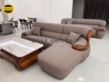 Sofa Da Siêu Sợi Gỗ Mun AT-G518C Nhập Khẩu
