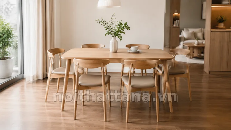 bàn ăn hàn quốc trong không gian nội thất thực tế