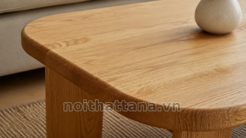Chi tiết và tỷ lệ của bàn trà gỗ sồi