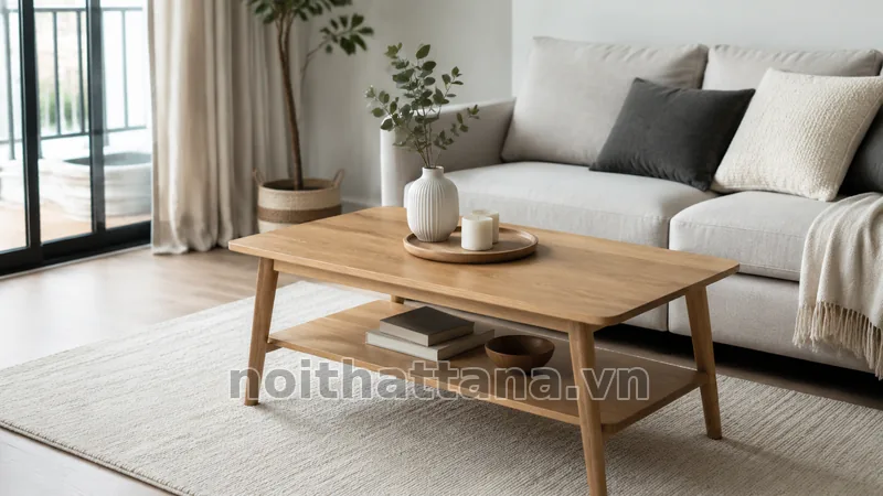 Phối bàn trà gỗ sồi với nội thất liên quan