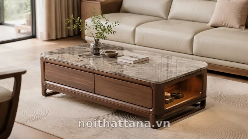 Bàn Trà Nhập Khẩu Đẹp, Sang Trọng – Cách Chọn Phù Hợp Phòng Khách 23 Bàn trà nhập khẩu có ngăn kéo tiện dụng