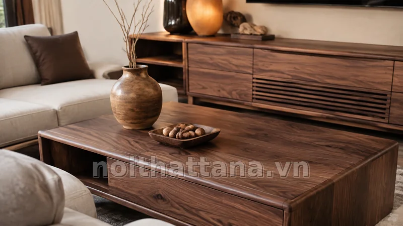 Ứng dụng thực tế của bảng màu gỗ óc chó trong nhà