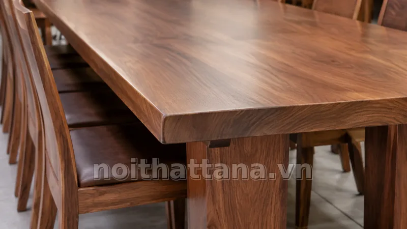 Chi tiết kích thước và chất liệu của bộ bàn ăn 10 ghế