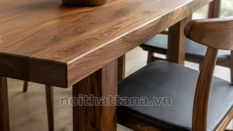 Chi tiết và tỷ lệ của bộ bàn ăn 6 ghế gỗ tự nhiên