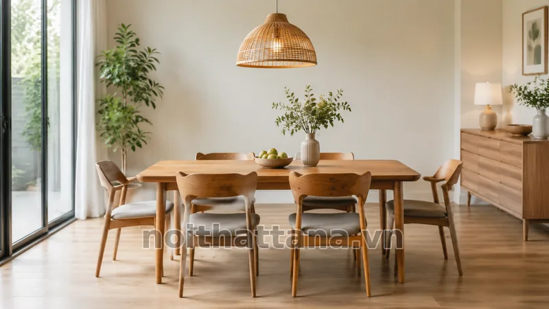 Ứng dụng thực tế của bộ bàn ăn 6 ghế gỗ tự nhiên
