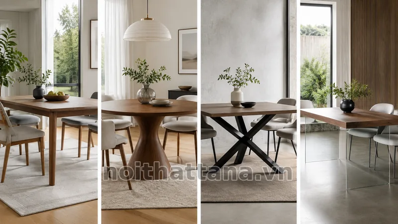 Các kiểu chân bàn ăn phổ biến