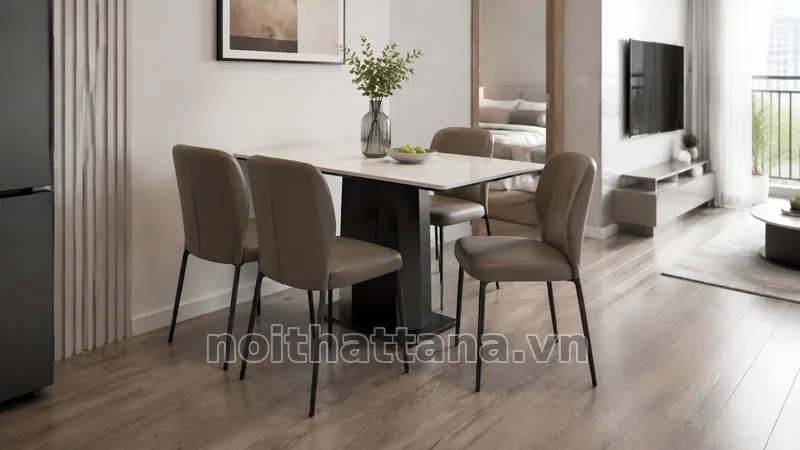 Bộ ghế ăn chân sắt cho căn hộ nhỏ