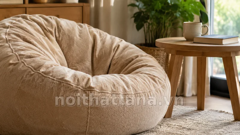 Chi tiết kích thước và chất liệu của ghế lười tròn