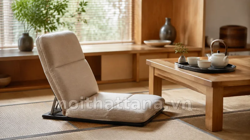 ghế tatami trong không gian nội thất thực tế