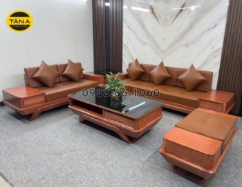 Sofa Gỗ Sồi Da Công Nghiệp Hàn Quốc GSC01 Hiện Đại