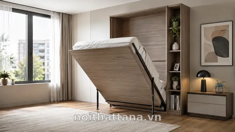 Giường Zip gấp đứng trong phòng ngủ nhỏ