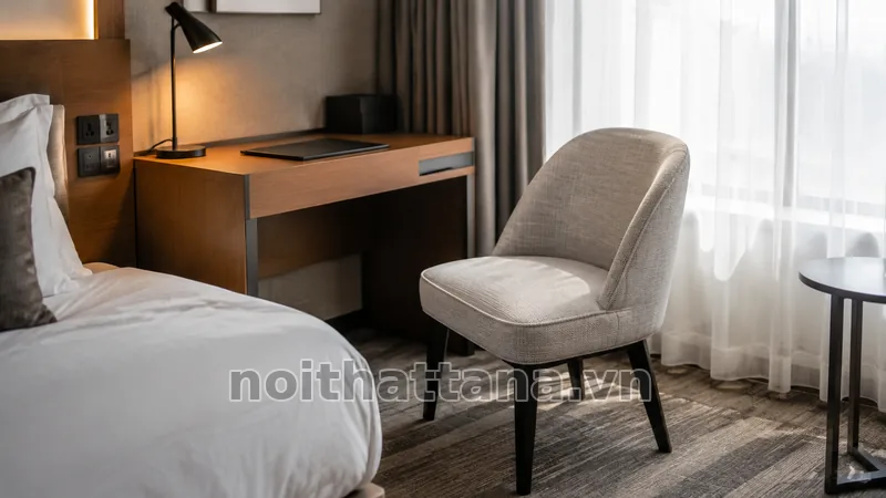 Mẫu ghế khách sạn với tỷ lệ và khoảng cách sử dụng hợp lý