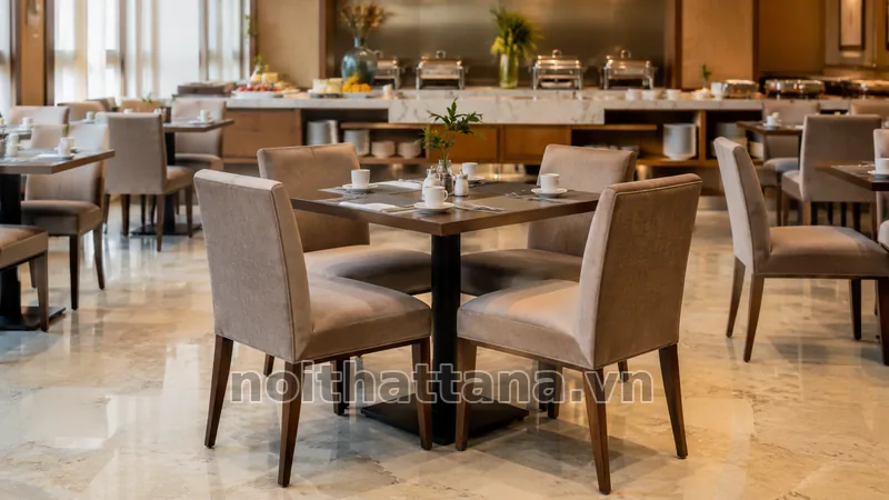 Mẫu ghế khách sạn với chất liệu và chi tiết hoàn thiện rõ ràng