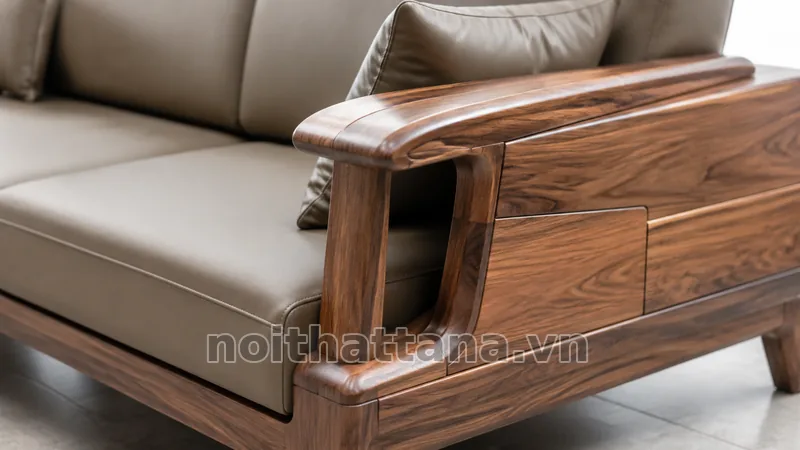 Chi tiết và tỷ lệ của sofa góc gỗ