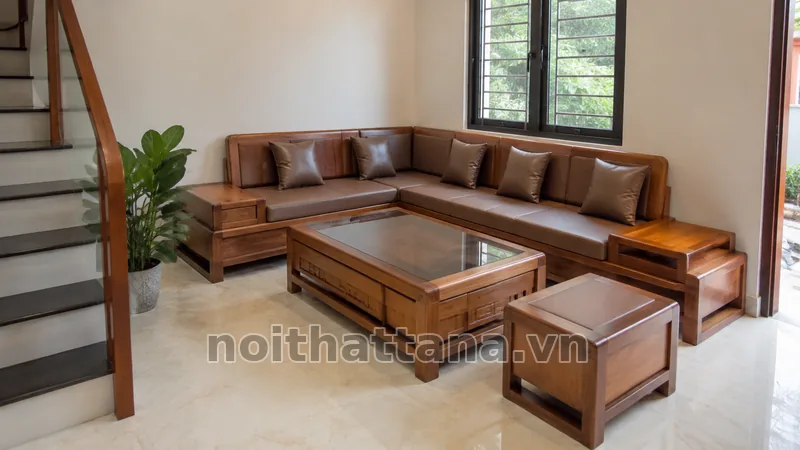 Phối sofa góc gỗ với nội thất liên quan