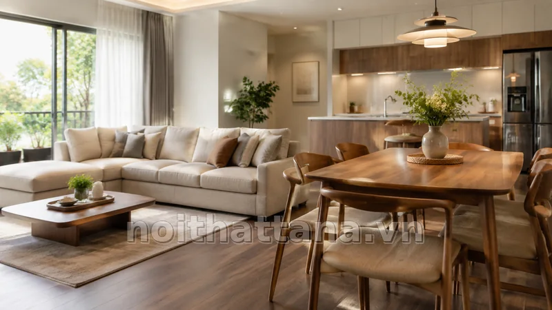 Ứng dụng thực tế của sofa kết hợp bàn ăn trong nhà