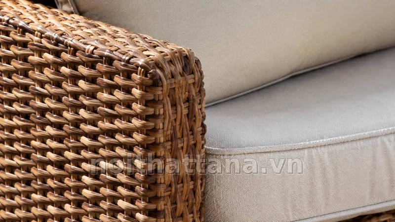 Chi tiết kích thước và chất liệu của sofa mây