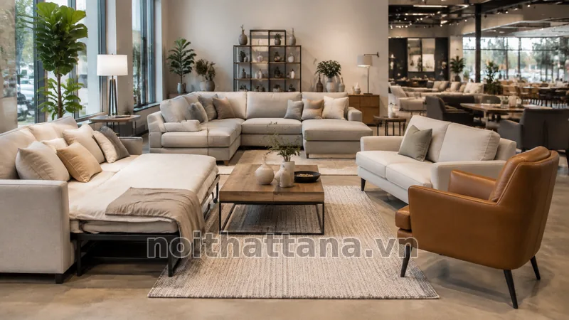 Các kiểu sofa phổ biến trong không gian trưng bày