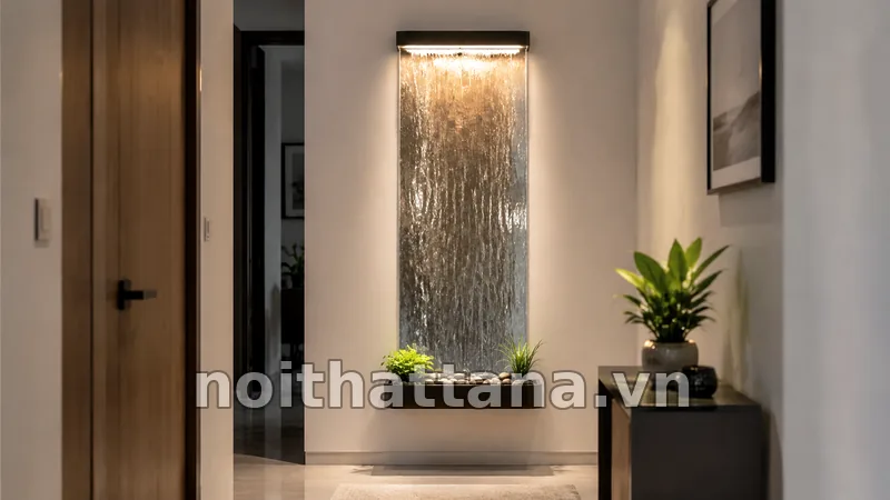 Thác Nước Trong Nhà Đẹp: Cách Chọn Và Bố Trí Hợp Lý 2 Thác nước tường mỏng cho căn hộ nhỏ