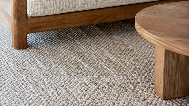 Chi tiết kích thước và chất liệu của thảm trải ghế sofa gỗ
