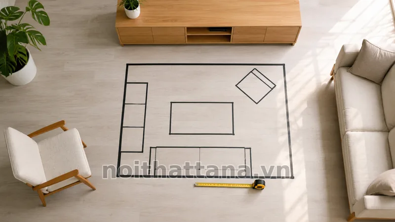 Chi tiết và tỷ lệ của vẽ phòng khách đơn giản