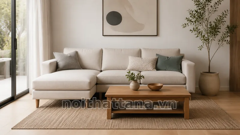 Phối vẽ phòng khách đơn giản với nội thất liên quan