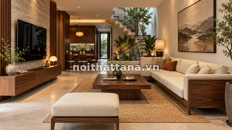 ảnh phòng khách: sofa là điểm neo của toàn bộ không gian