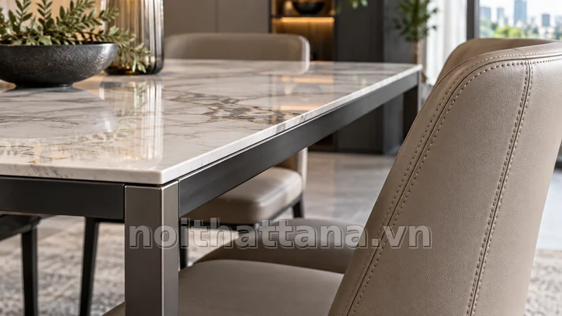 bàn ăn Đài Loan: mặt đá, ceramic hay mặt gỗ?