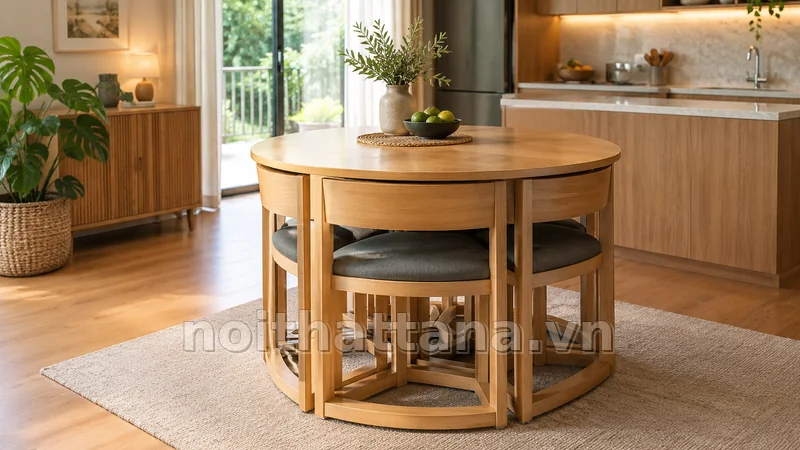 bàn ăn xếp gọn: chọn theo nhịp sinh hoạt của gia đình