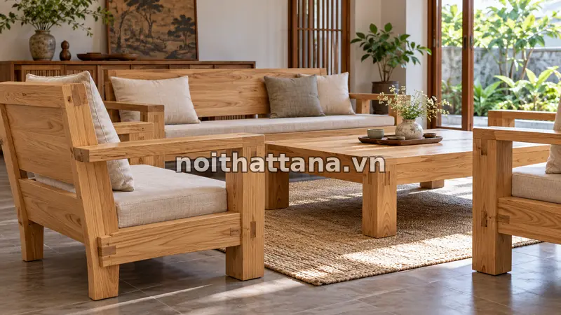 bàn ghế gỗ phòng khách giá 3 triệu: gỗ tự nhiên giá rẻ cần kiểm tra gì?