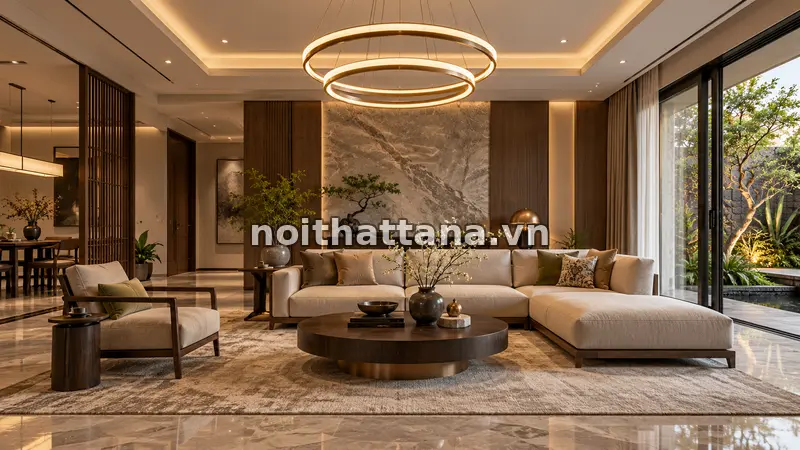 đèn chùm phòng khách: chọn đường kính theo diện tích phòng