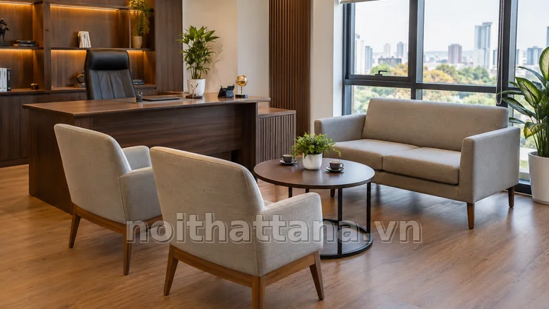 ghế tiếp khách văn phòng trong không gian sử dụng thực tế