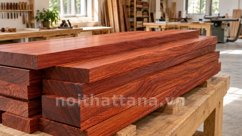 giá gỗ gõ đỏ bao nhiêu 1m² trong không gian sử dụng thực tế