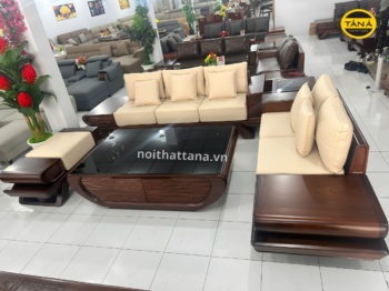 Sofa Da Ý Gỗ Mun Nhập Khẩu GM87 Sang Trọng