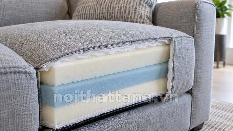 may nệm sofa - chi tiết lựa chọn và bố trí thực tế