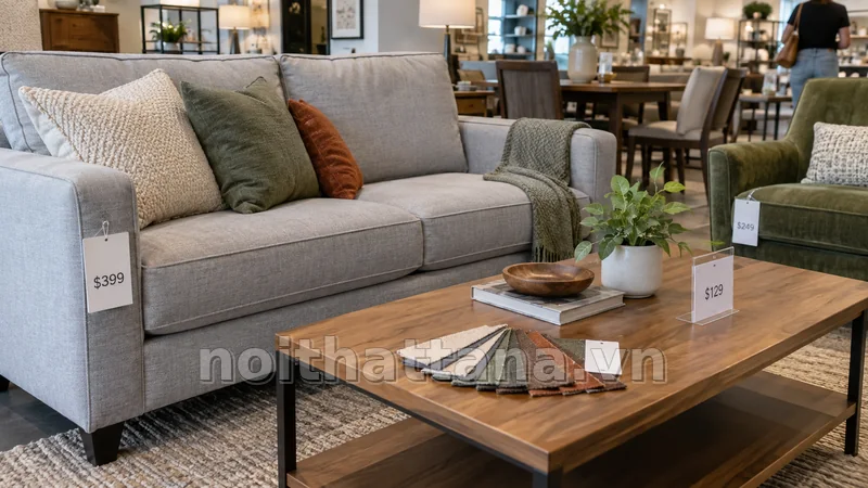 nội thất giá rẻ ứng dụng trong phòng khách hoặc không gian gia đình