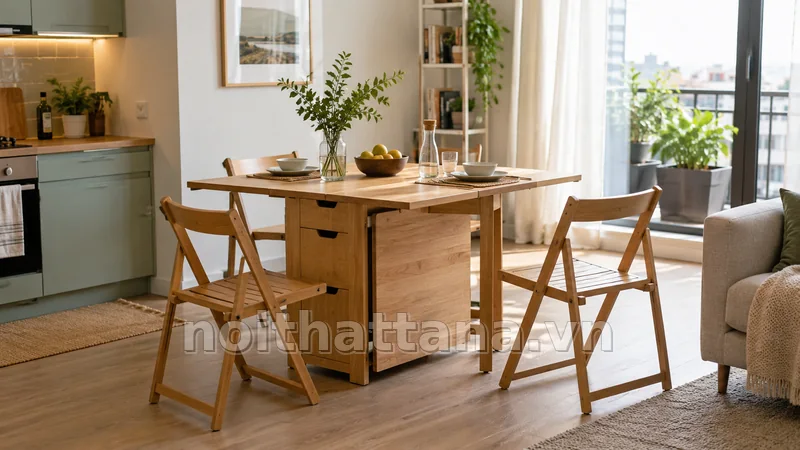phụ kiện bàn ăn thông minh - chi tiết lựa chọn và bố trí thực tế