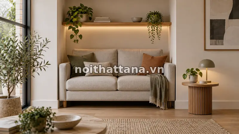 sofa 1m2: chọn vải, nhung hay da